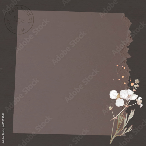 Bulltongue arrowhead on ripped brown paper background vector
