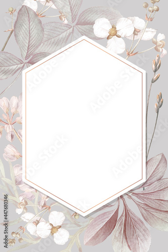Frame with lily and bulltongue arrowhead background vector