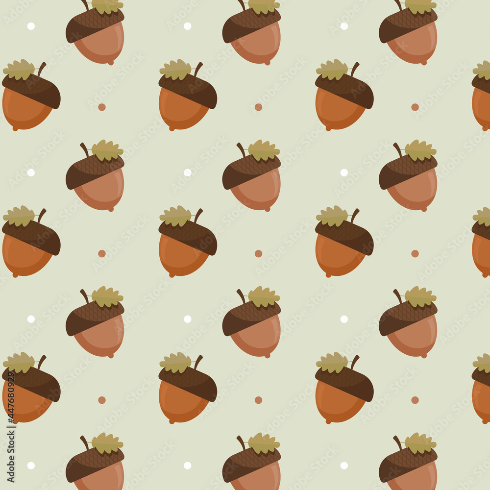Acorn pattern. Autumn style. Wallpaper, background. Acorn pattern. Autumn style. Wallpaper, background.