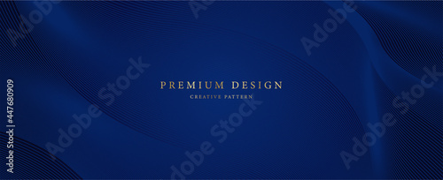 Premium background design with diagonal dark blue line pattern. Vector horizontal template for business banner, formal invitation, luxury voucher, prestigious gift certificate