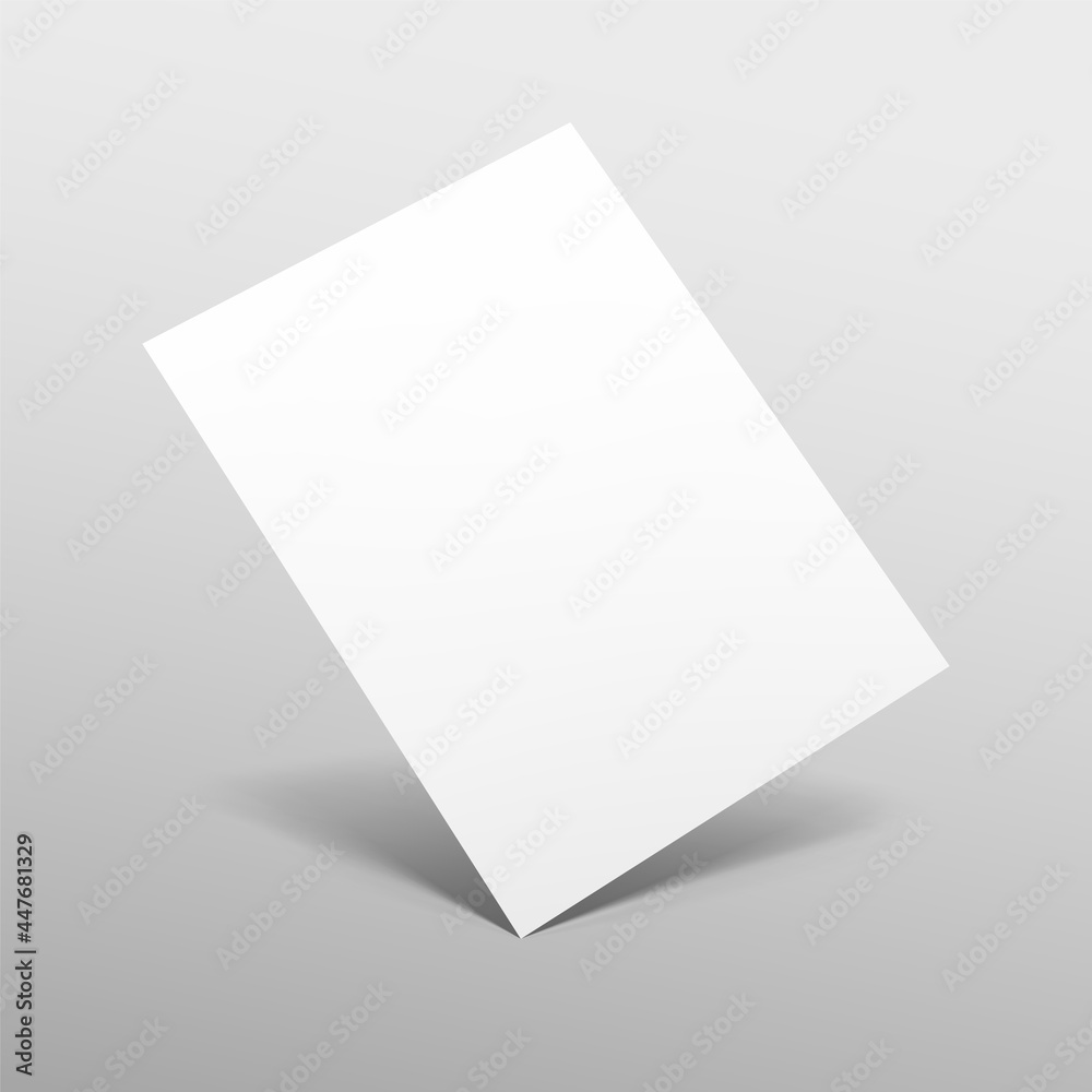 Empty paper sheet. A4 format paper with shadows on gray background.
Magazine, booklet, postcard, flyer, business card or brochure mockup. Vector Illustration EPS10. Empty paper sheet. A4 format paper with shadows on gray background.
Magazine, booklet, postcard, flyer, business card or brochure mockup. Vector Illustration EPS10.
