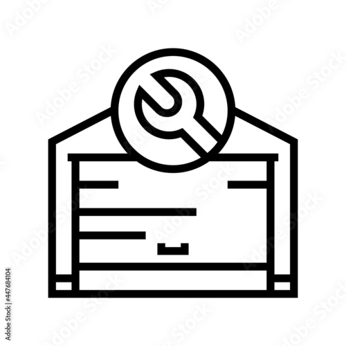 garage door repair line icon vector. garage door repair sign. isolated contour symbol black illustration