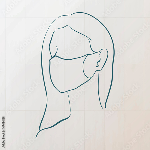 Woman wearing a face mask to prevent coronavirus pandemic character vector