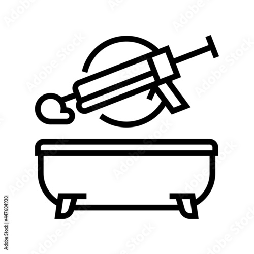 bathroom repair line icon vector. bathroom repair sign. isolated contour symbol black illustration