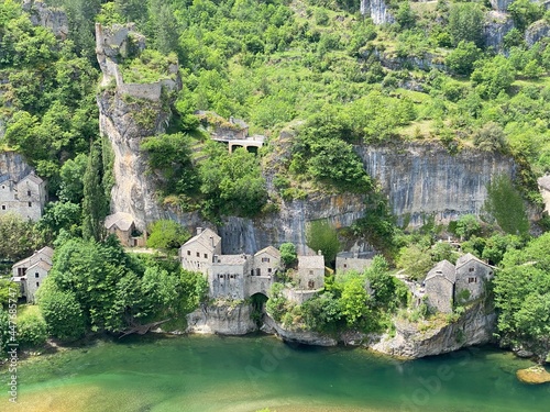 Small french village of Castelbouc in the Gorges du Tarn in France photo