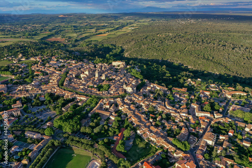 Aerial view of the historic town of Uzes  France