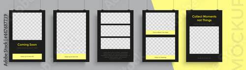 Set of Editable poster template. Can be used for poster, brochure, magazine, card, book, flyer, banner, anniversary. Trendy corporate style.