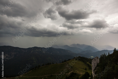 Fototapeta Naklejka Na Ścianę i Meble -  Panorama mountain view at Tegernseer hut, Bavaria, Germany