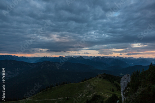 Fototapeta Naklejka Na Ścianę i Meble -  Panorama mountain view at Tegernseer hut, Bavaria, Germany