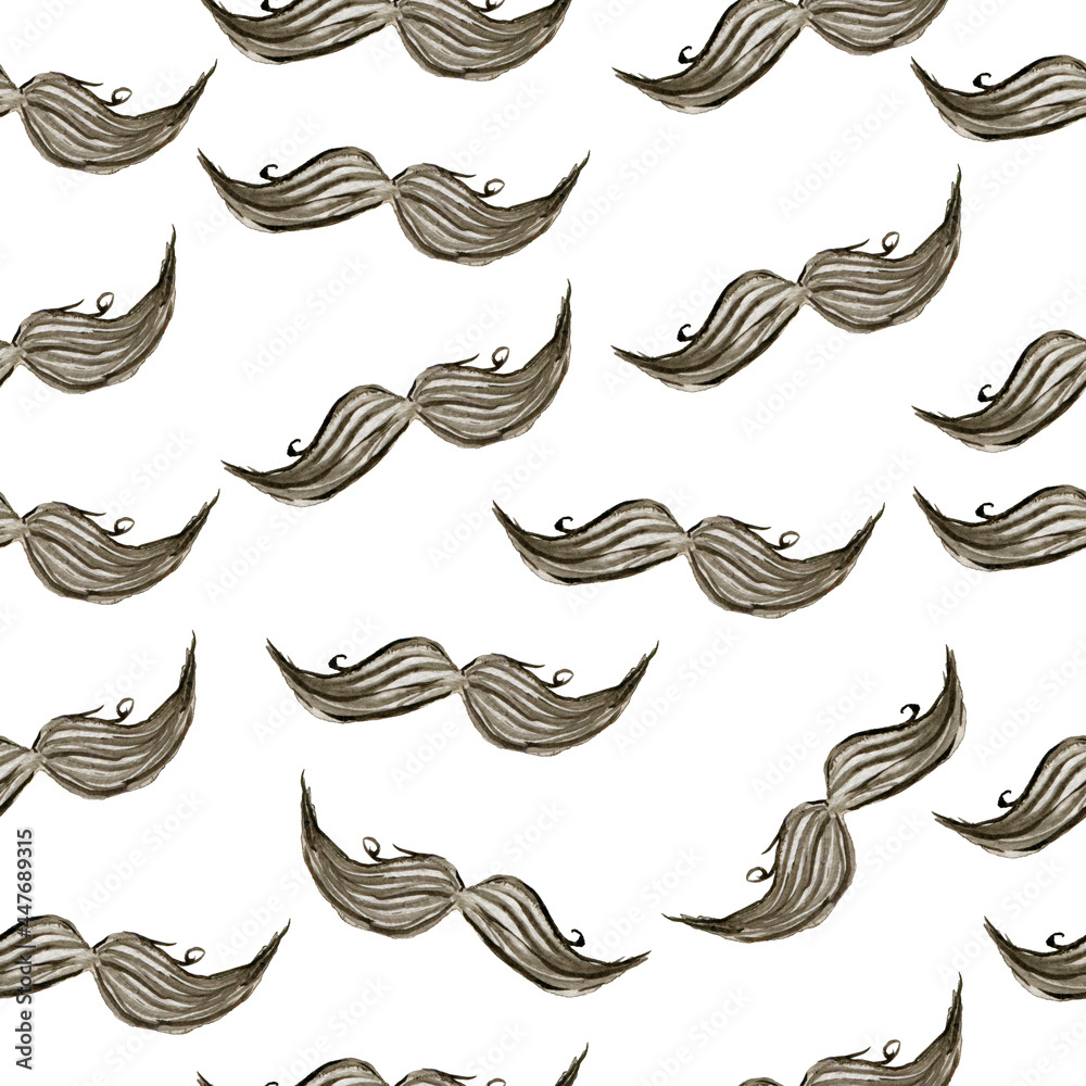 Watercolor seamless background illustration of a pirate set with a mustache. An illustration for printing. Print for a T-shirt. A sample for a party. Decor for a children's holiday. Watercolor seamless background illustration of a pirate set with a mustache. An illustration for printing. Print for a T-shirt. A sample for a party. Decor for a children's holiday.
