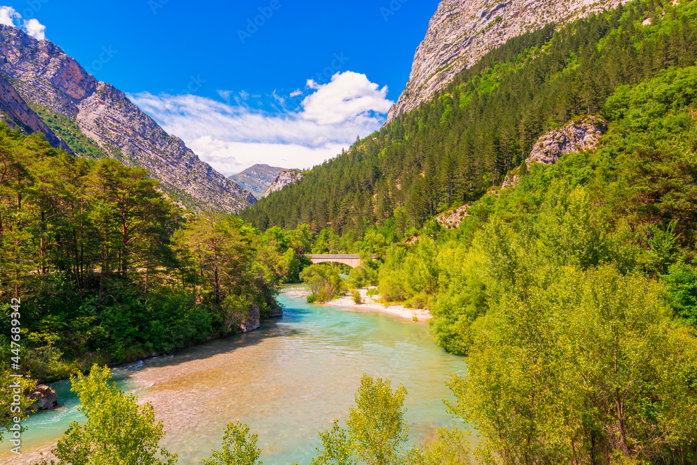 Verdon River in The Verdon Gorge in Southeastern France