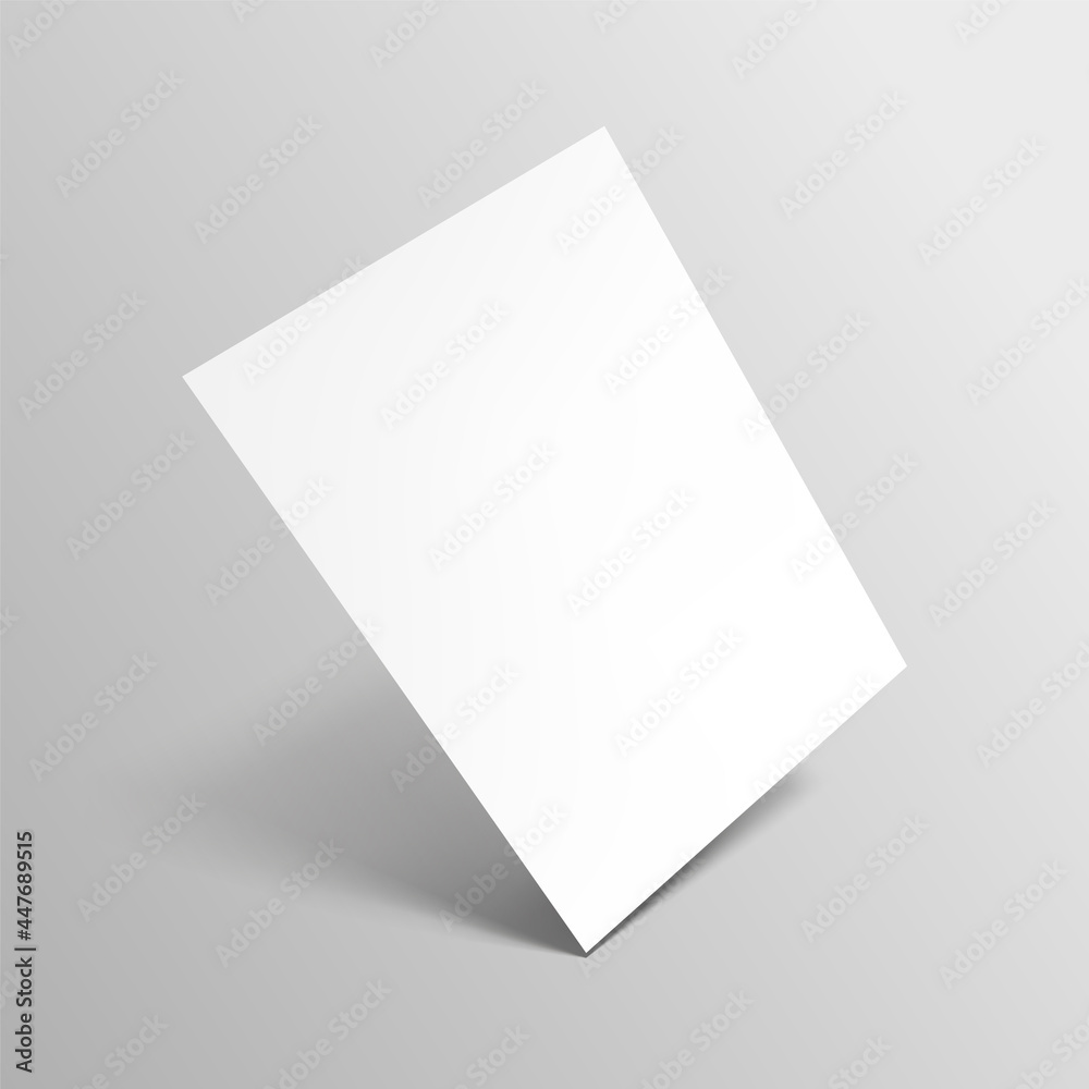 Empty paper sheet. A4 format paper with shadows on gray background. Vector Illustration EPS10. Empty paper sheet. A4 format paper with shadows on gray background. Vector Illustration EPS10.