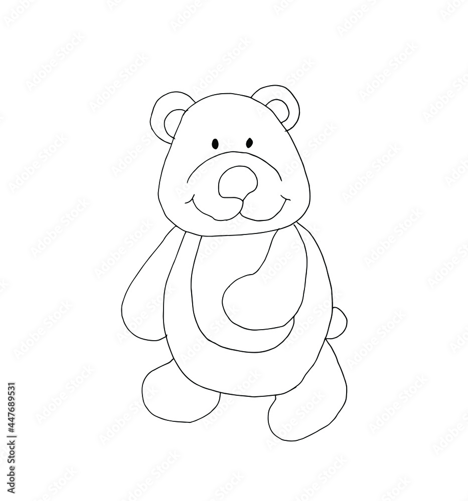Fototapeta premium toy bear. line