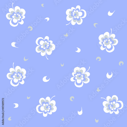 pattern, flower illustration, blue background, flowers background image, clothing, textiles, wrapping paper