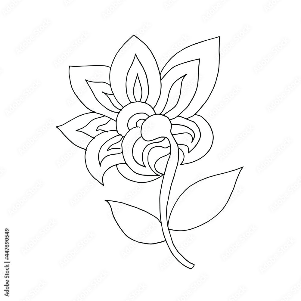 decorative flower drawn by line decorative flower drawn by line