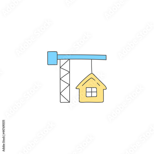 Building house, renovation house icon in color icon, isolated on white background 