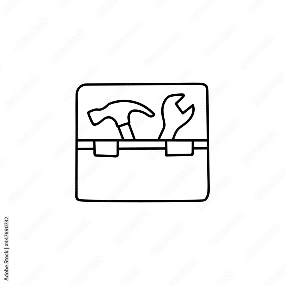 Architecture construction icon in flat black line style, isolated on white background Architecture construction icon in flat black line style, isolated on white background