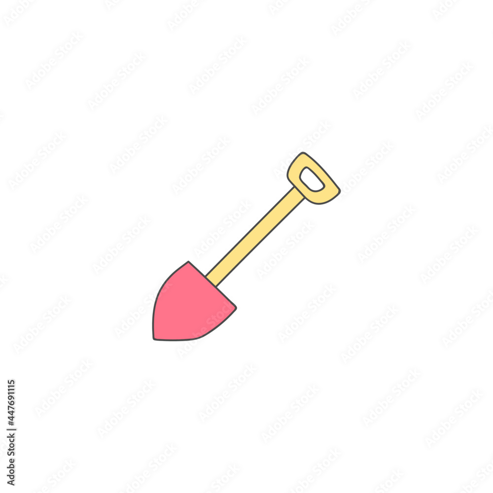 digging farm, gardening shovel icon in color icon, isolated on white background 