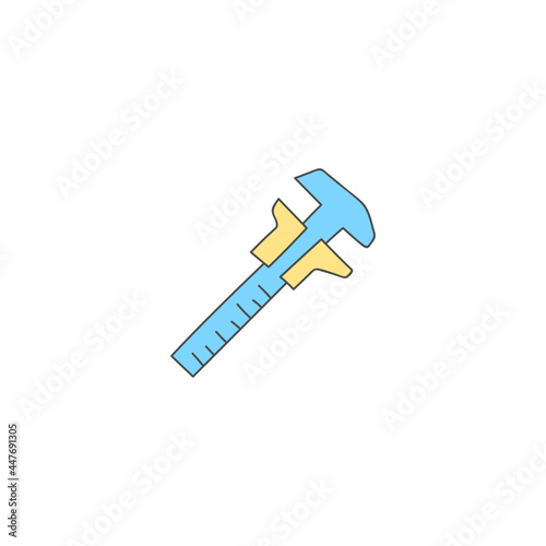 Caliper,  vernier icon in color icon, isolated on white background 