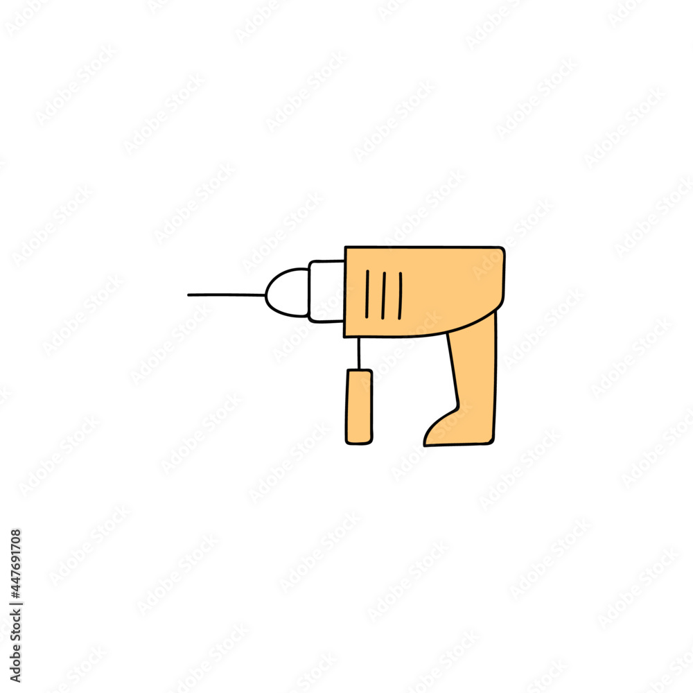 drill tool icon in color icon, isolated on white background 