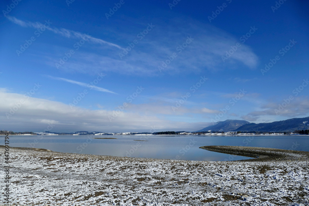 Lake Forggensee in Bavaria, Germany Lake Forggensee in Bavaria, Germany
