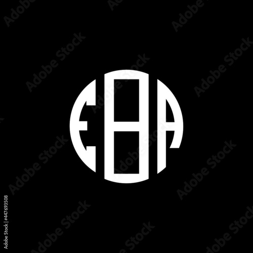 EBA letter logo design. EBA letter in circle shape. EBA Creative three letter logo. Logo with three letters. EBA circle logo. EBA letter vector design logo  photo