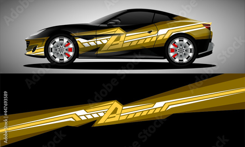 Car sticker or car wrap with natural natural concept with abstract line concept and initial B, can be installed on all
