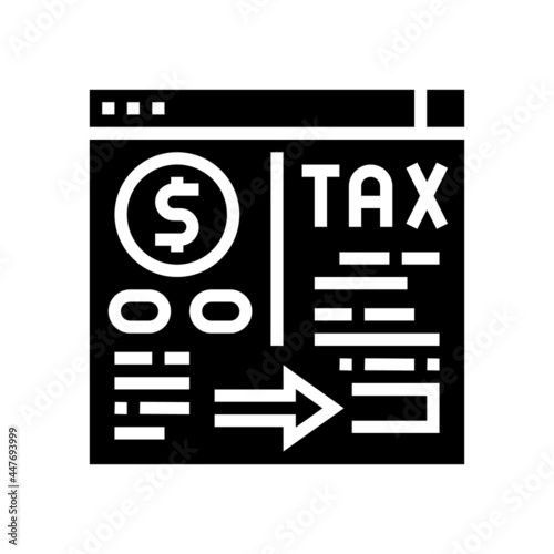 payment of taxes and fees glyph icon vector. payment of taxes and fees sign. isolated contour symbol black illustration