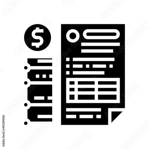 providing information on cash flow glyph icon vector. providing information on cash flow sign. isolated contour symbol black illustration © vectorwin