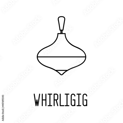 Whirligig toy line icon. Vector illustration.