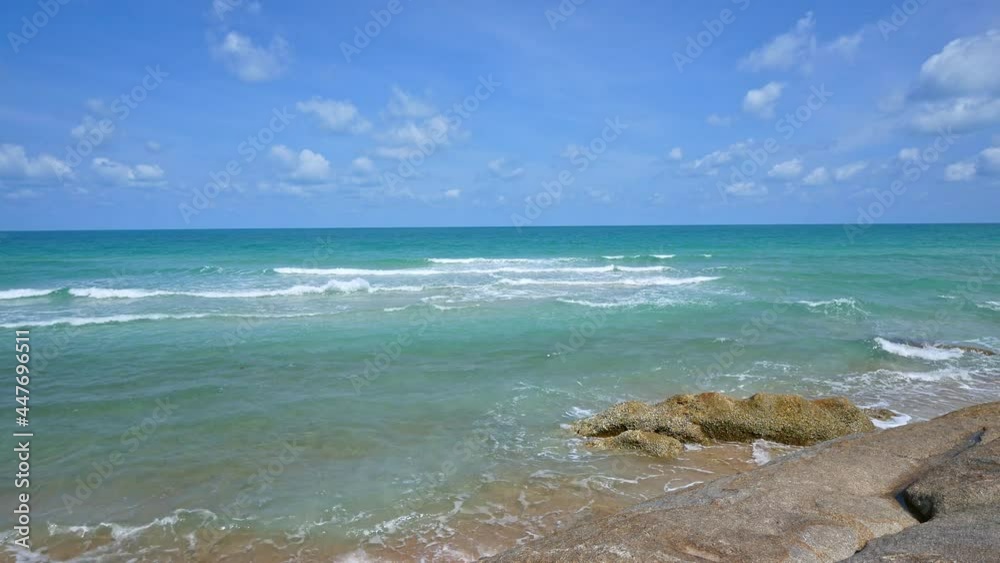 Tropical beautiful landscape of sea ocean around sand with white cloud blue sky for nature background
Tropical beautiful landscape of sea ocean around sand with white cloud blue sky for nature background