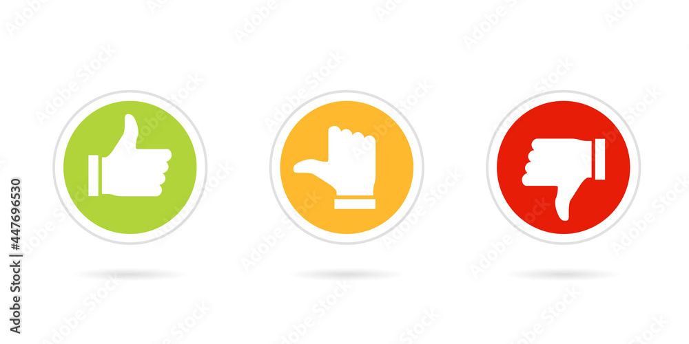 Low Medium High icon set like and dislike. Clipart image isolated on white background Low Medium High icon set like and dislike. Clipart image isolated on white background