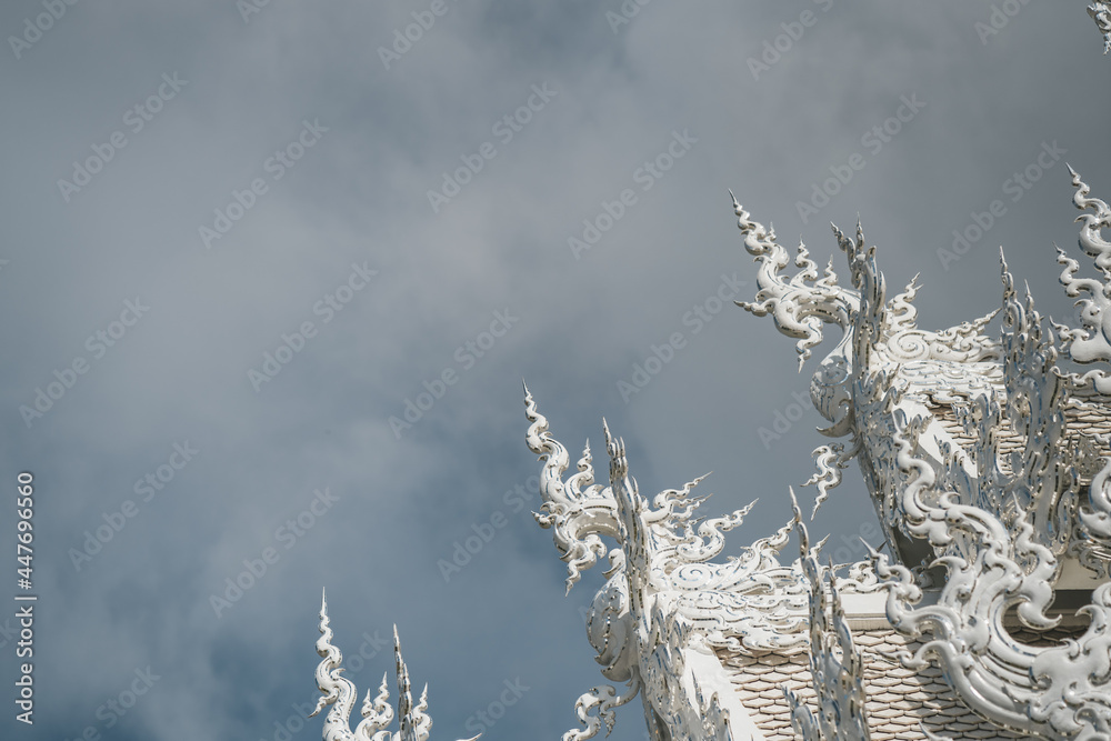 Obraz premium Close-up details Wat Rong Khun, known as the White Temple