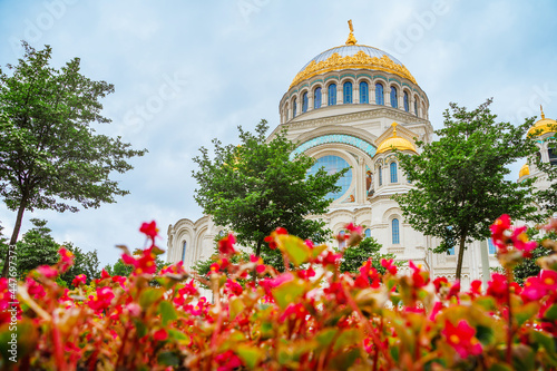 The famous naval Cathedral in Kronstadt. The symbol of the city.