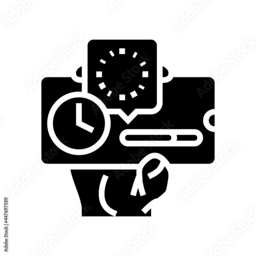 downloading process ephemeral glyph icon vector. downloading process ephemeral sign. isolated contour symbol black illustration