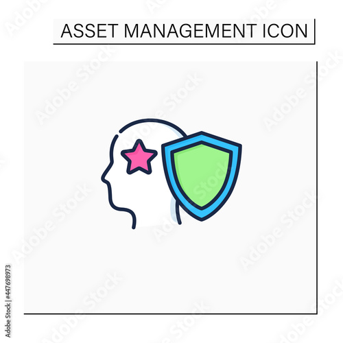 Intellectual property color icon. Copyright. Intangible creations. Law protects. Asset management concept. Isolated vector illustration