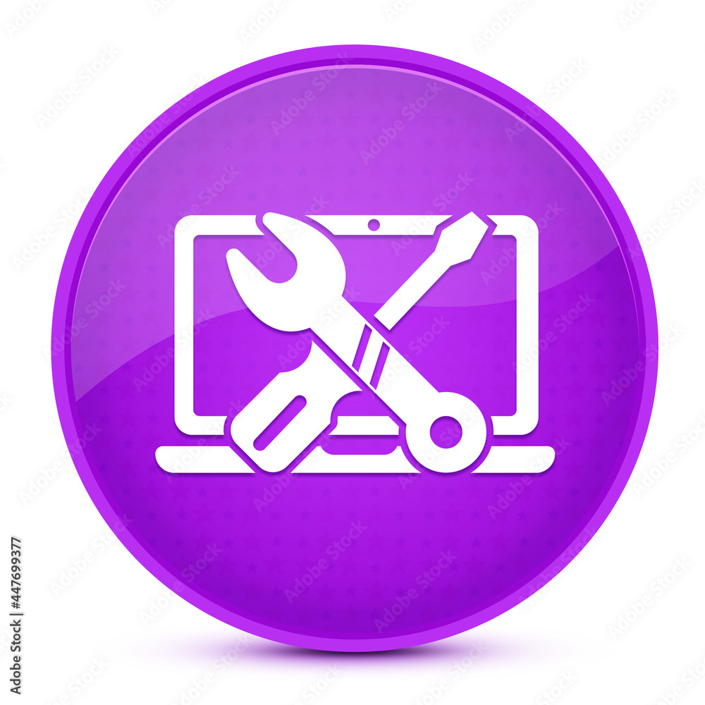 Repair computer aesthetic glossy purple round button abstract Repair computer aesthetic glossy purple round button abstract