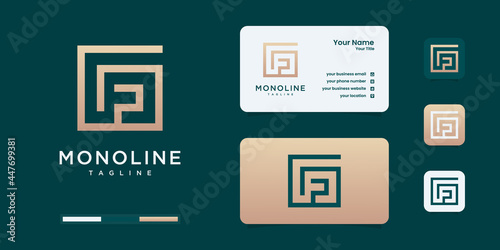 Minimalist g and f logo monogram, alphabet, letter, initial design inspiration.