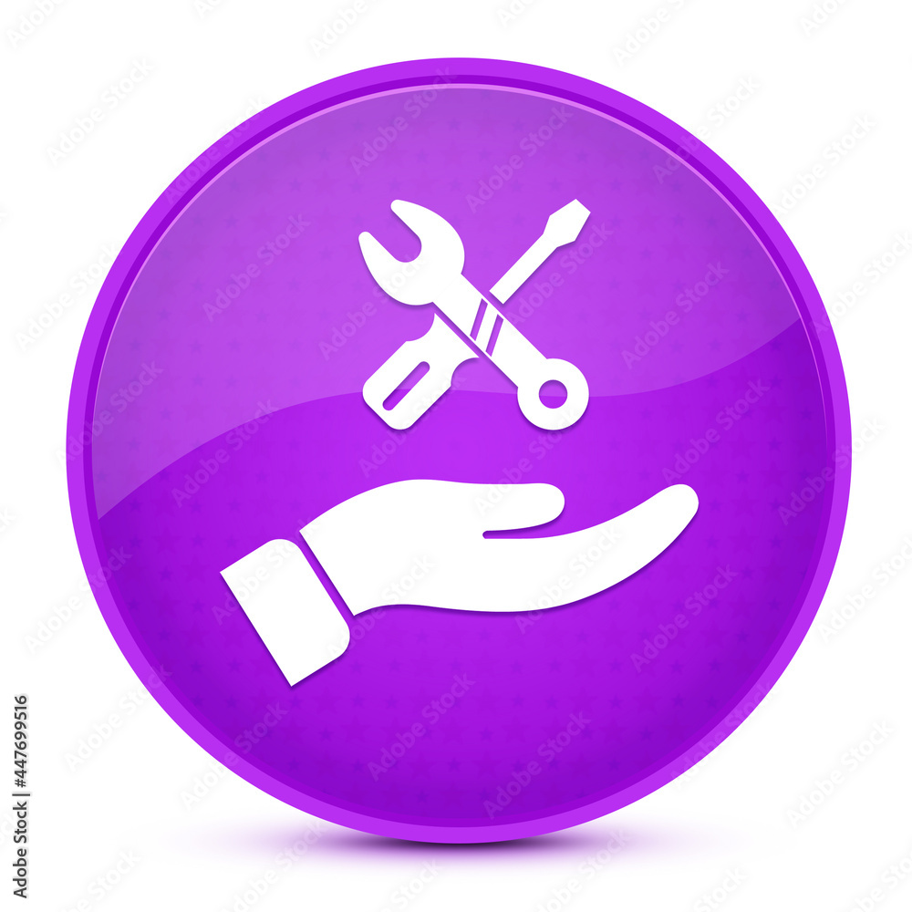 Hand Repair aesthetic glossy purple round button abstract Hand Repair aesthetic glossy purple round button abstract