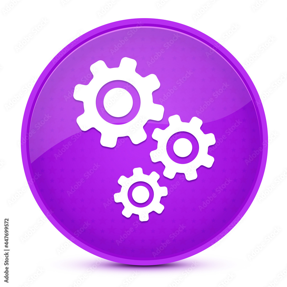 Gears aesthetic glossy purple round button abstract Gears aesthetic glossy purple round button abstract