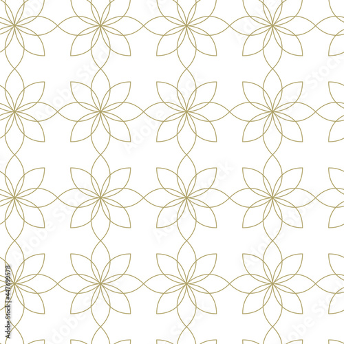 Geometric seamless pattern. Floral ornament on a white background. Modern vector illustrations for wallpapers, flyers, covers, banners, minimalistic ornaments, backgrounds. 