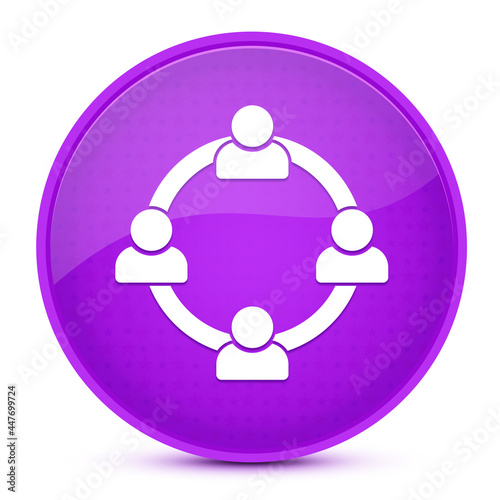 Communication concept aesthetic glossy purple round button abstract