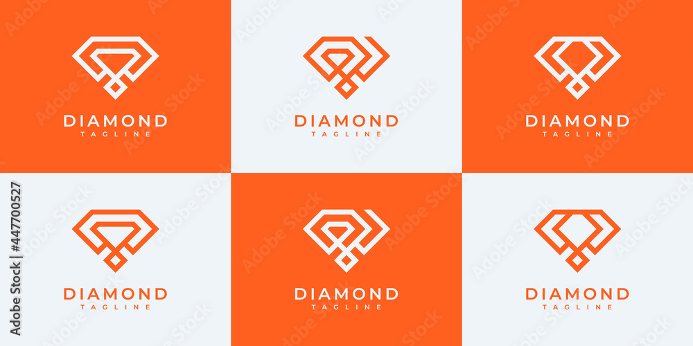 set of collection diamond logo design templates. set of collection diamond logo design templates.