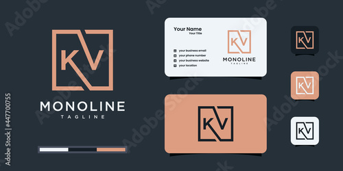 Creative k and v logo or k v logo design templates.