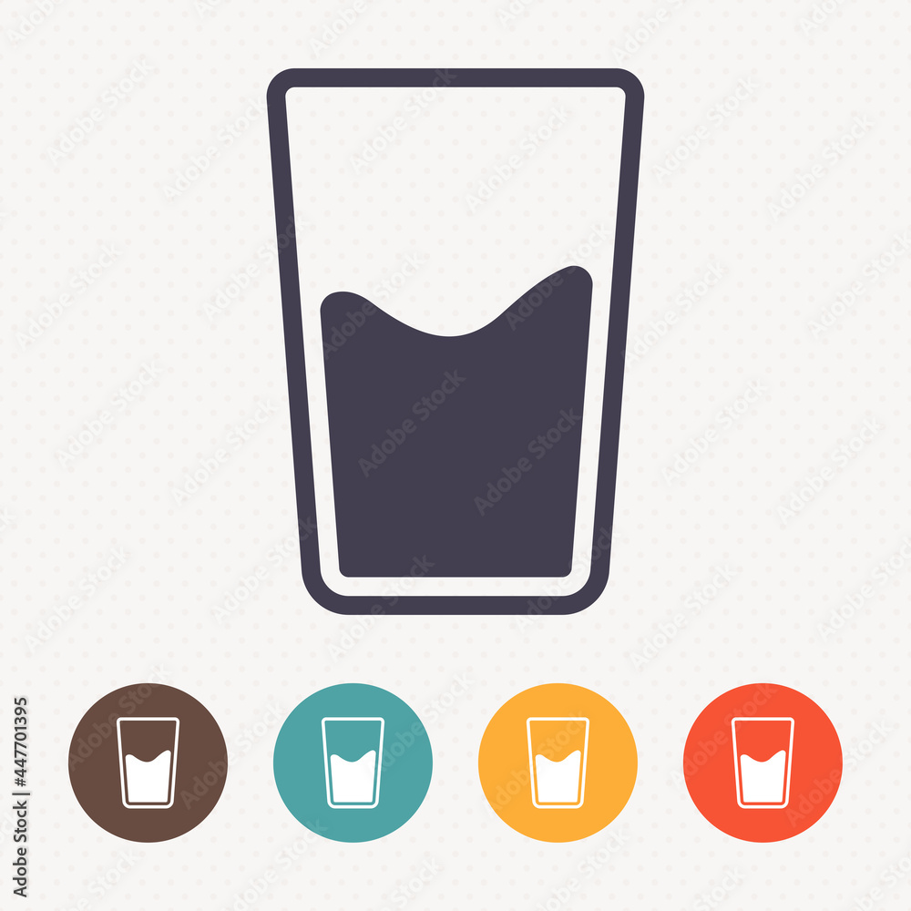 Glass of water icon on dot pattern background Glass of water icon on dot pattern background