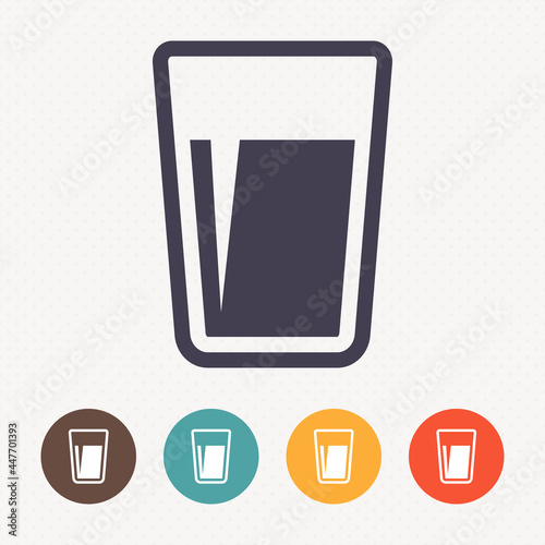 Glass of water icon on dot pattern background