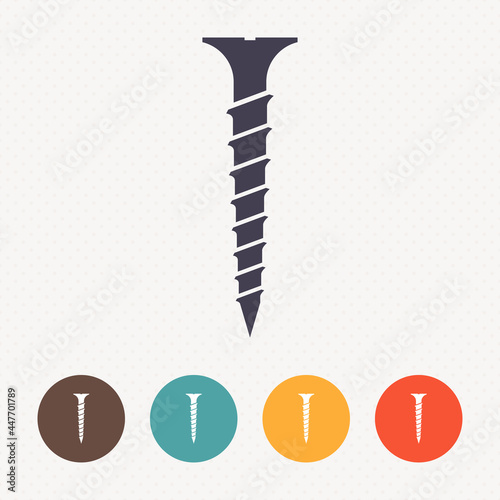 Screw icon on dot pattern background 