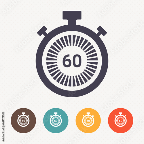 Stopwatch icon on dot pattern background