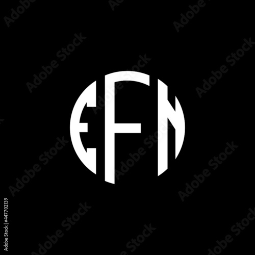 EFN letter logo design. EFN letter in circle shape. EFN Creative three letter logo. Logo with three letters. EFN circle logo. EFN letter vector design logo  photo