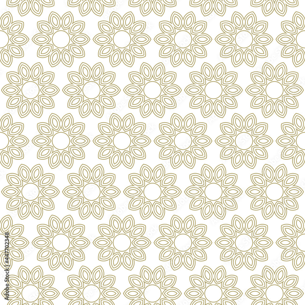 Geometric seamless pattern. Floral ornament on a white background. Modern vector illustrations for wallpapers, flyers, covers, banners, minimalistic ornaments, backgrounds.	
